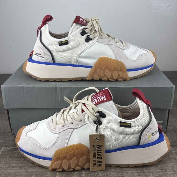 Palladium Troop‎ Runner Shoes Mens Size 9 Star White Gum Sole Athletic Sneakers